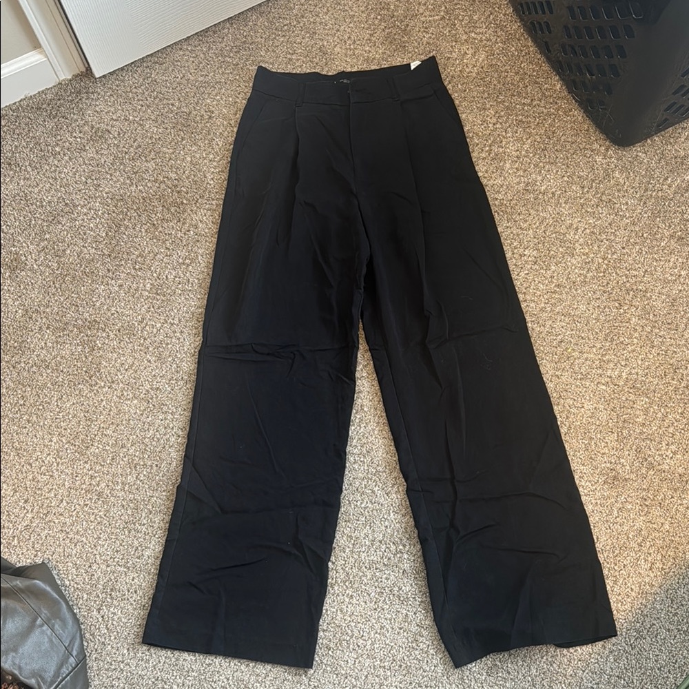 Zara Black Wide-Leg Trousers